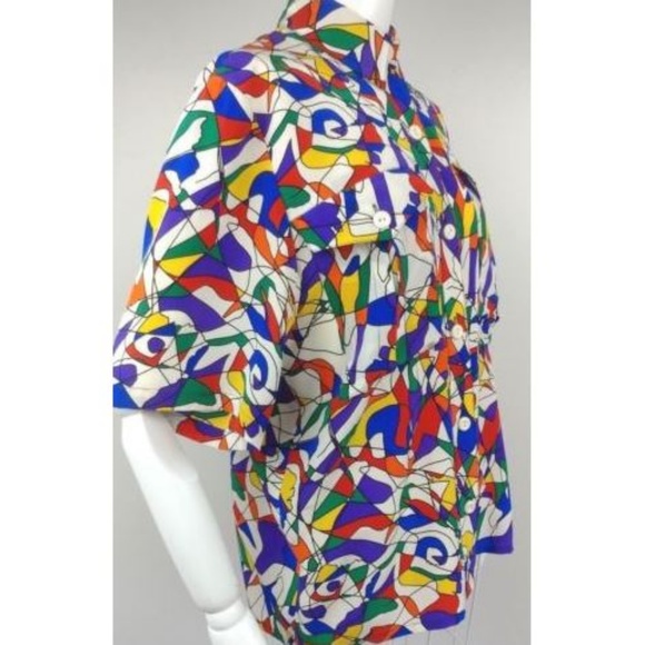 VTG 80s Francesca of Damon 100% Silk RAD Blouse 6 - Picture 5 of 8